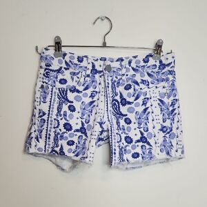 Rebecca Minkoff designer women's shorts - Size 25 - white and blue floral